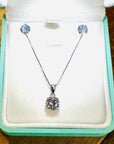 Moissanite Solid Silver Set with LED Light Box
